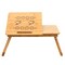 Adjustable Bamboo Laptop Desk With Fan Cooling Effect Tilting Top Drawer Foldable Bed Table Portable Breakfast Serving